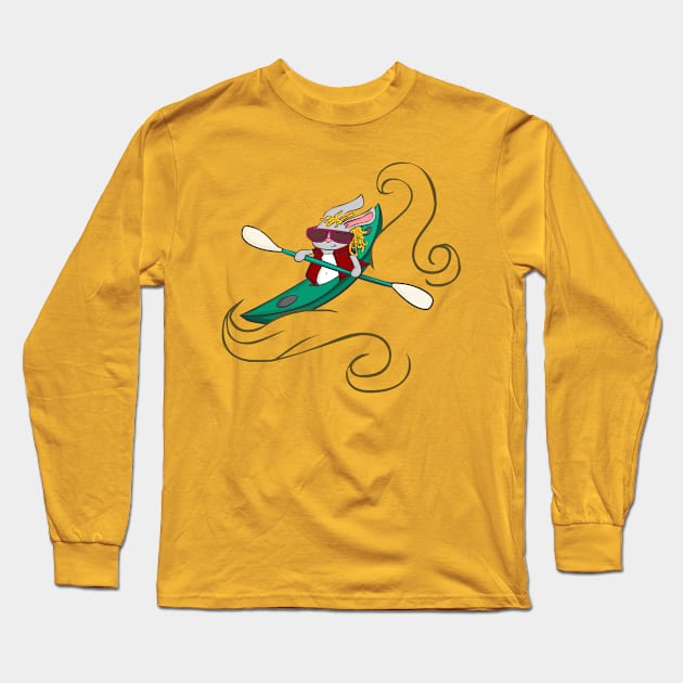 Bunny kayaking Long Sleeve T-Shirt by Namarqueza